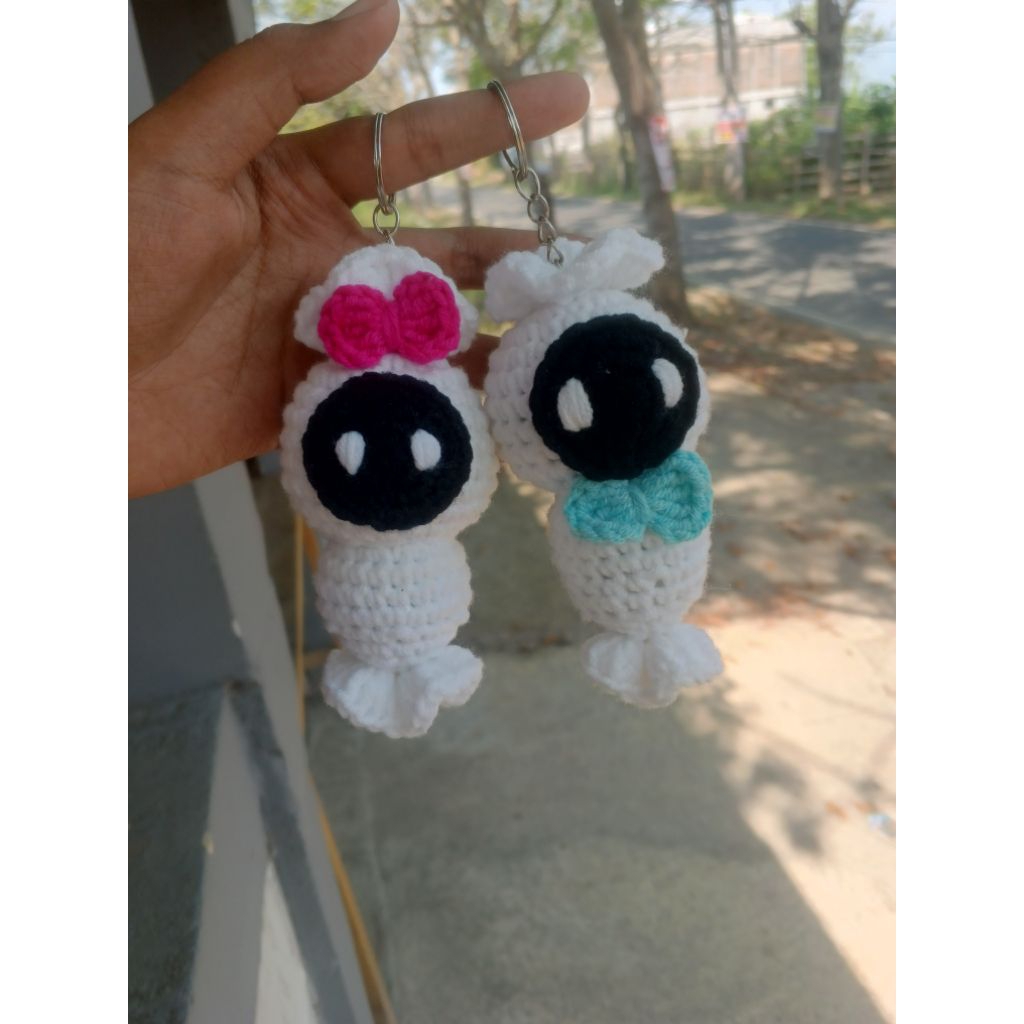 gantungan kunci boneka pocong viral / boneka pocong rajut / pocong luc