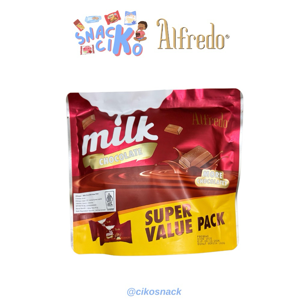 

[READY] Alfredo Value Pack Milk Choco 180g