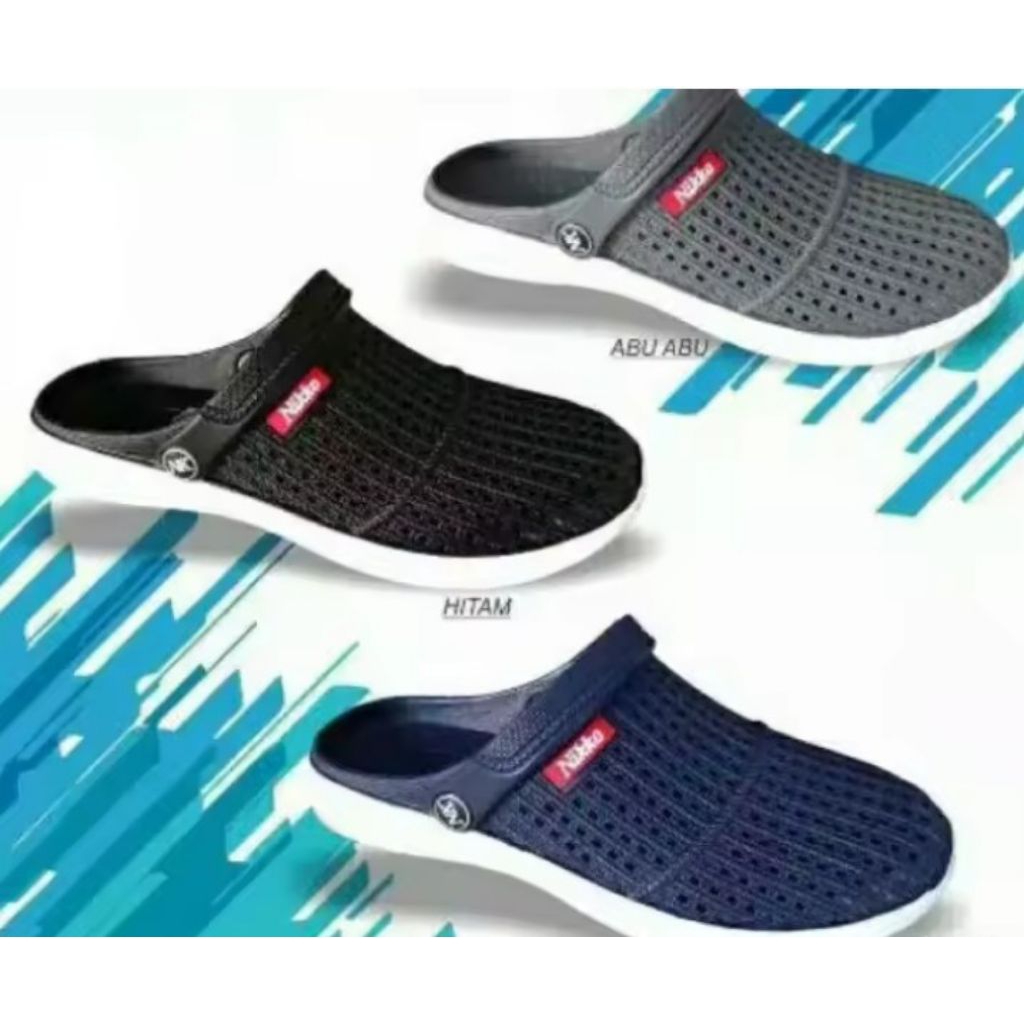 Sepatu selop Nikko / sepatu karet pria dan wanita/ sepatu selop serbaguna termurah