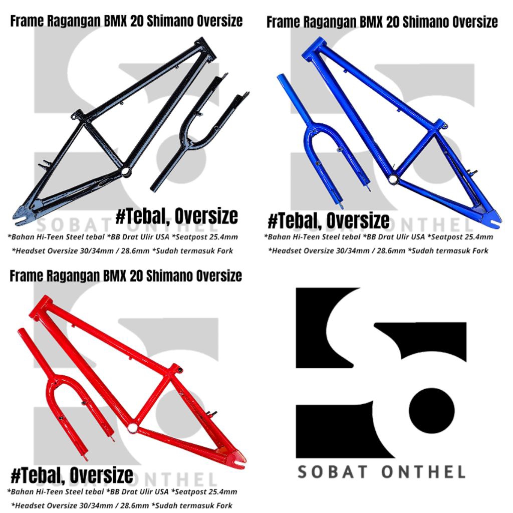 Frame Ragangan Rangka BMX 20 Shimano Oversize Tebal