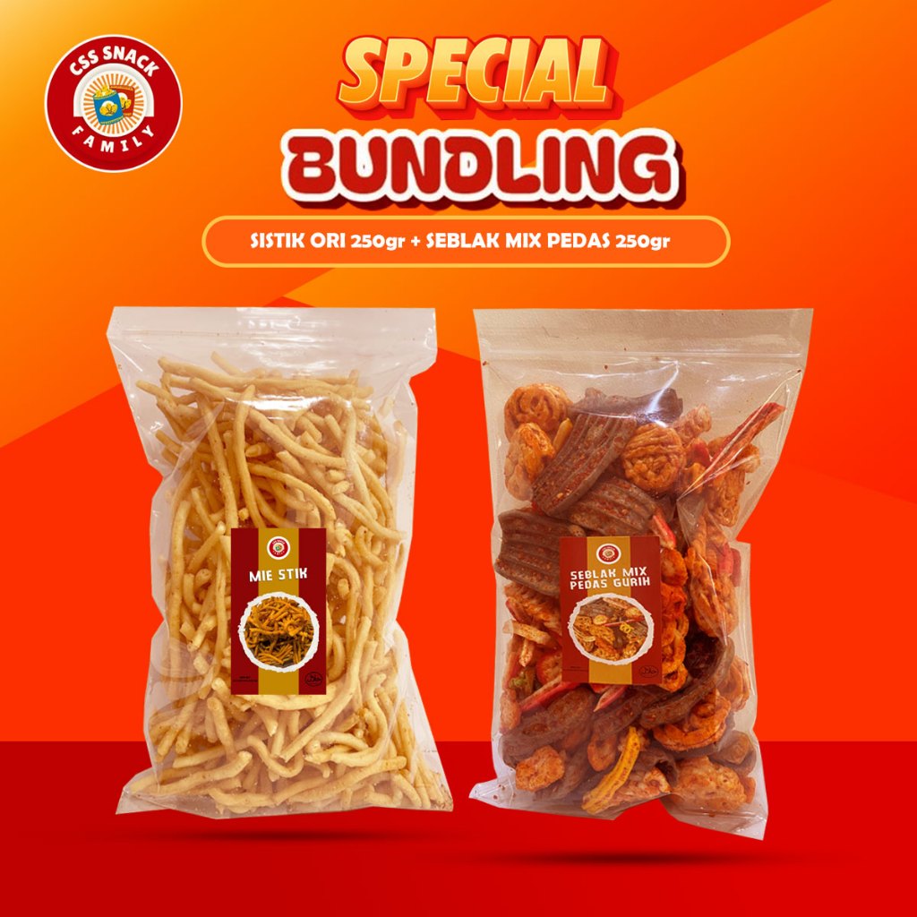 

( SPECIAL BUNDLING 250GR ) SISTIK MIE ORIGINAL & SEBLAK MIX PEDAS ENAK GURIH RENYAH BIKIN NAGIH