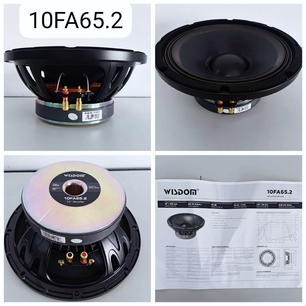 komponen speaker wisdom 10 inch 10fa65.2 original