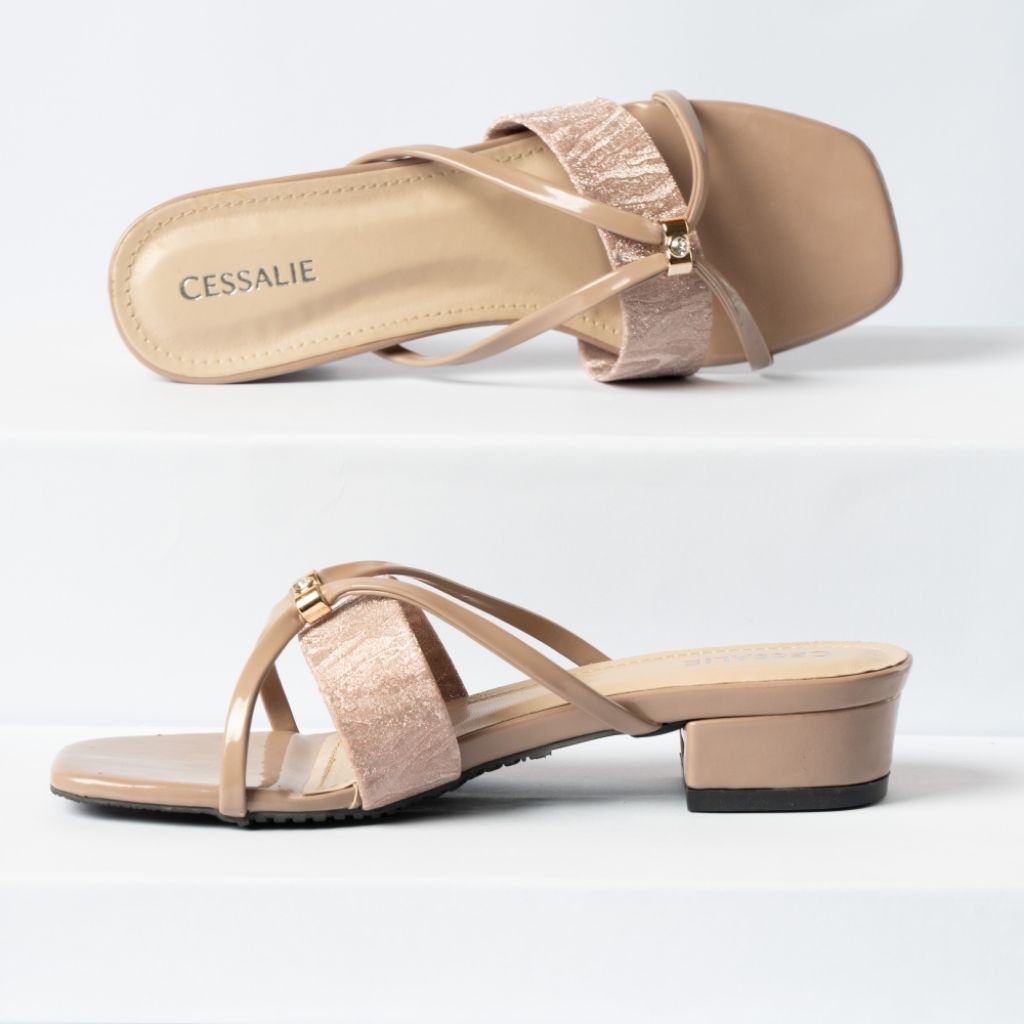 Cessalie sandal heels wanita Rosalie hak tahu 3cm sandal heels sandal wanita sandal hak tahu