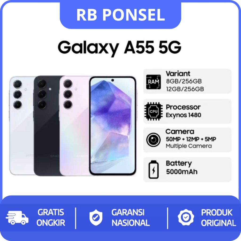 Samsung Galaxy A55 5G 12/512GB - Garansi Resmi Samsung Indonesia