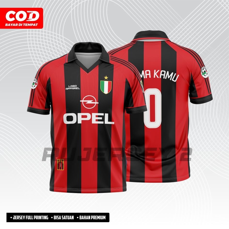 JERSEY AC MILAN / Jersey AC Milan Retro 1999 FULL PRINTING