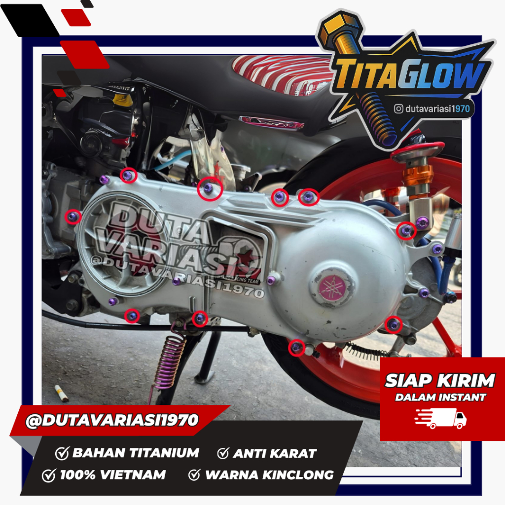 Baut Titanium Baut CVT Nmax New Aerox Titaglow Vietnam