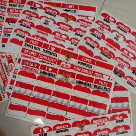 

1Lembar 25pcs stiker bendera Indonesia tempel pipi