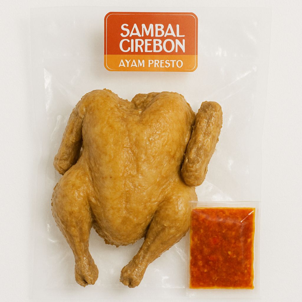 

AYAM (NEGERI) PRESTO TULANG LUNAK frozen GRATIS SAMBAL dimasak dengan rempah pilihan dan teknik presto hingga empuk sampai tulang lunak.