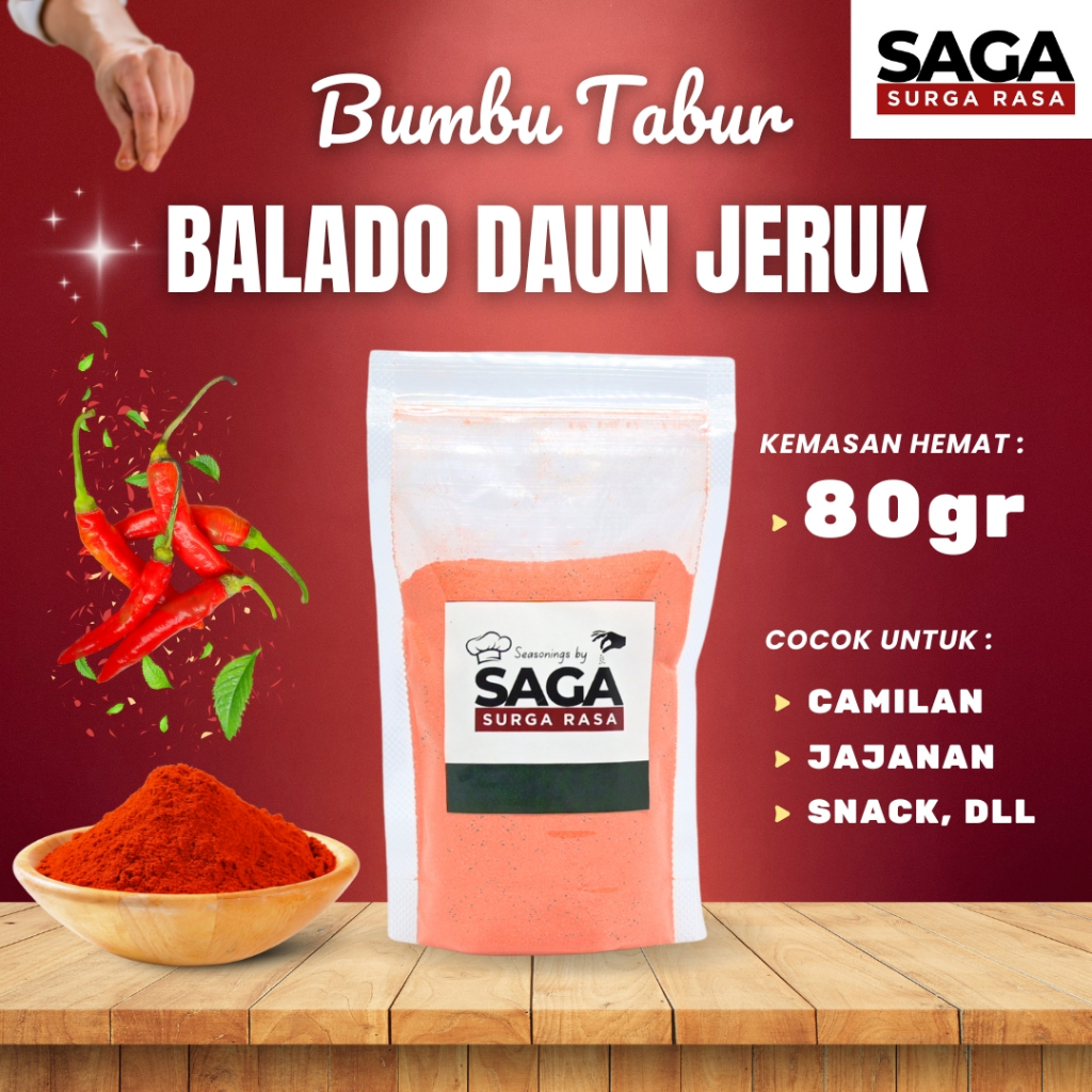

SURGA RASA Bumbu Tabur Balado Daun Jeruk 80gr - Bumbu Tabur Rasa & Bubuk Pedas Premium