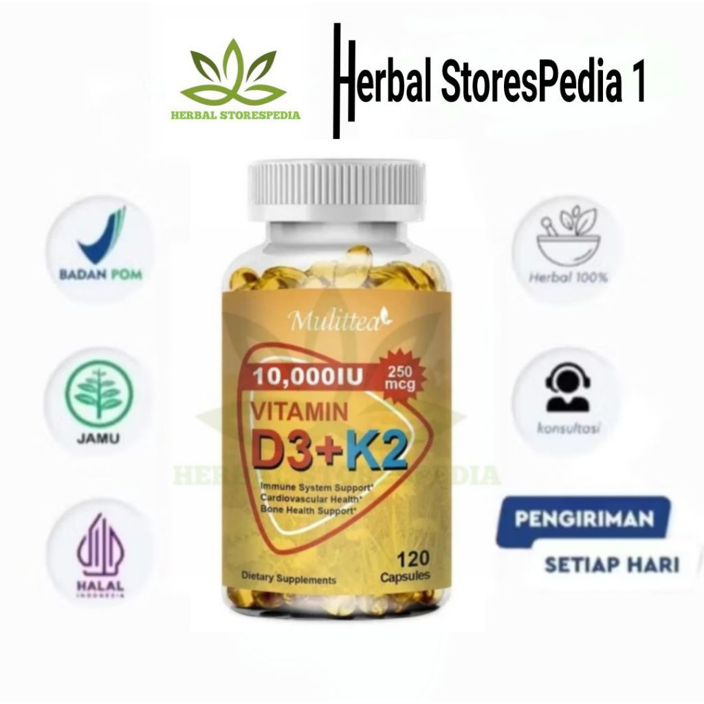 Mulittea Vitamin D3 K2 10000IU Original Fore Bone & Joint Vitamin K2 + D3