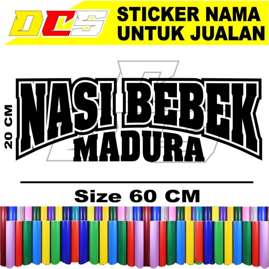 

sticker tulisan nasi bebek madura sticker tempelan untuk nama jualan