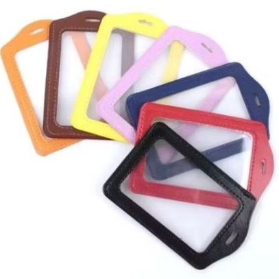 

jafso PU kulit badge ID case bening