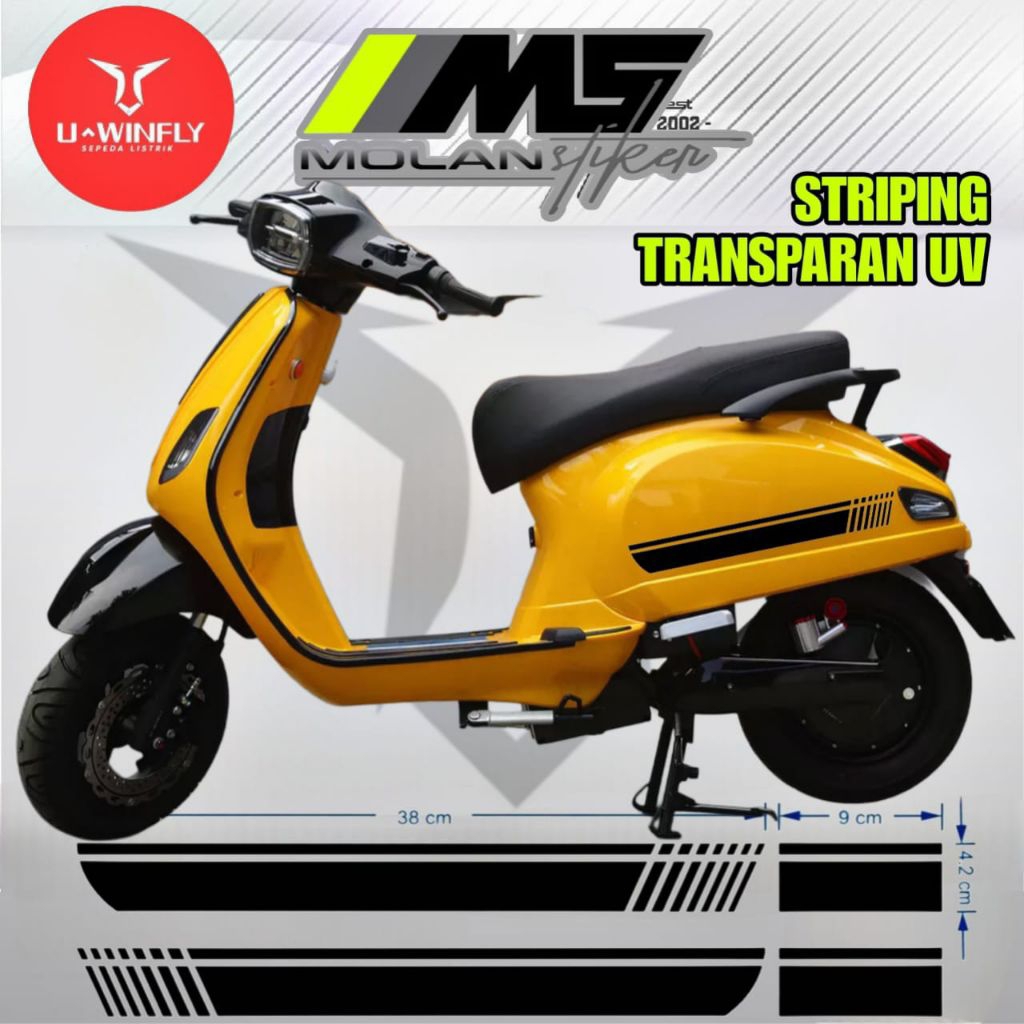 Decal Sticker Striping Variasi Transparan Uv Sepeda Motor Listrik Uwinfly T3 Pro T3s Pro T5 Pro T85 