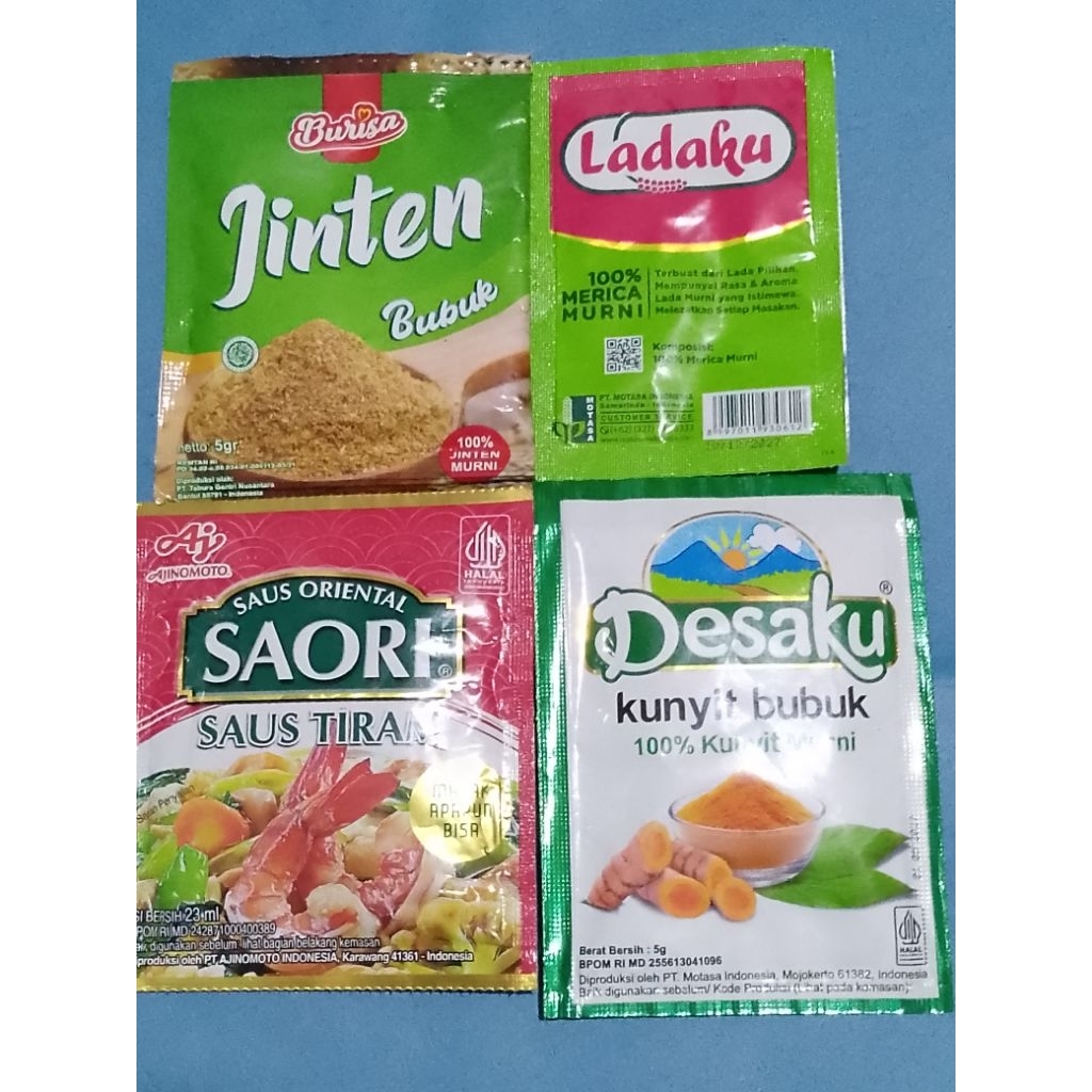 

Kunyit bubuk+Saori Saus Tiram+Jinten Bubuk 5 gram+Ladaku Paket 3Ax (TRB167)