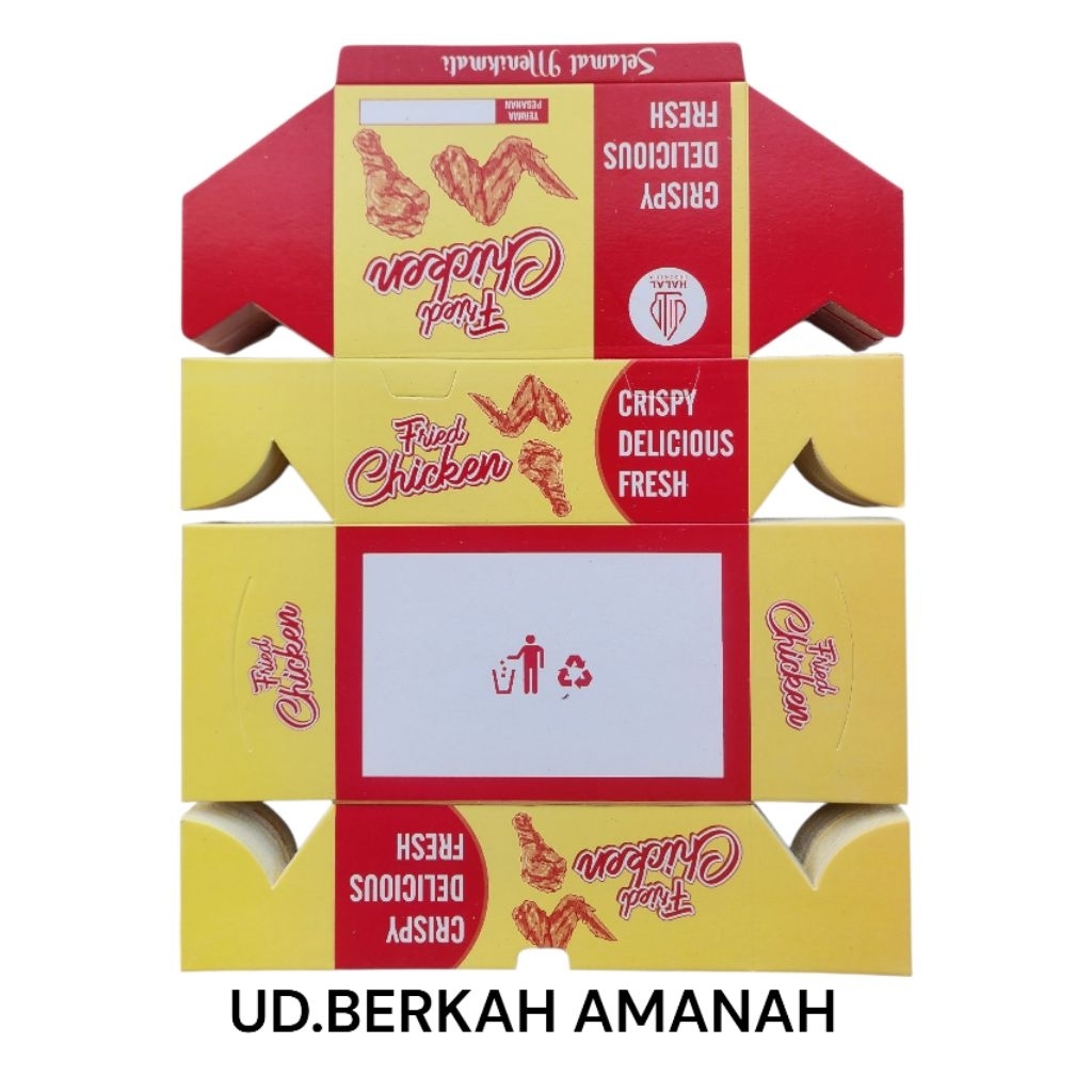 

KARDUS BOX FRIED CHIKEN/KERTAS FRIED CHICKEN/BUNGKUS KEMASAN FRIED CHICKEN