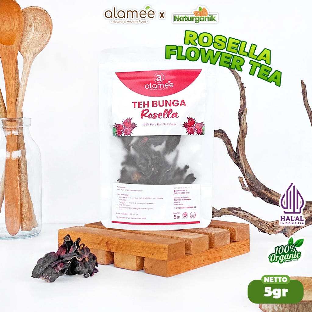 

ALAMEE Teh Rosella Bunga Kering Rosela Tea Flower Merah Premium Organik Red Premium 5gr Naturganik