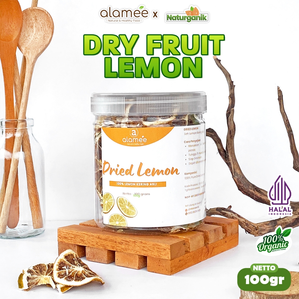 

ALAMEE Dried Lemon Tea Kering Slice Teh Herbal Iris Organik Minuman Herbal Premium Naturganik