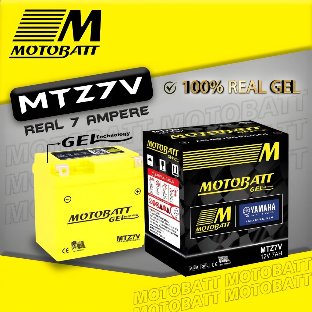 AKI Motobatt MTZ7V Aki Kering Motor MF 12V 7Ah AEROX 155