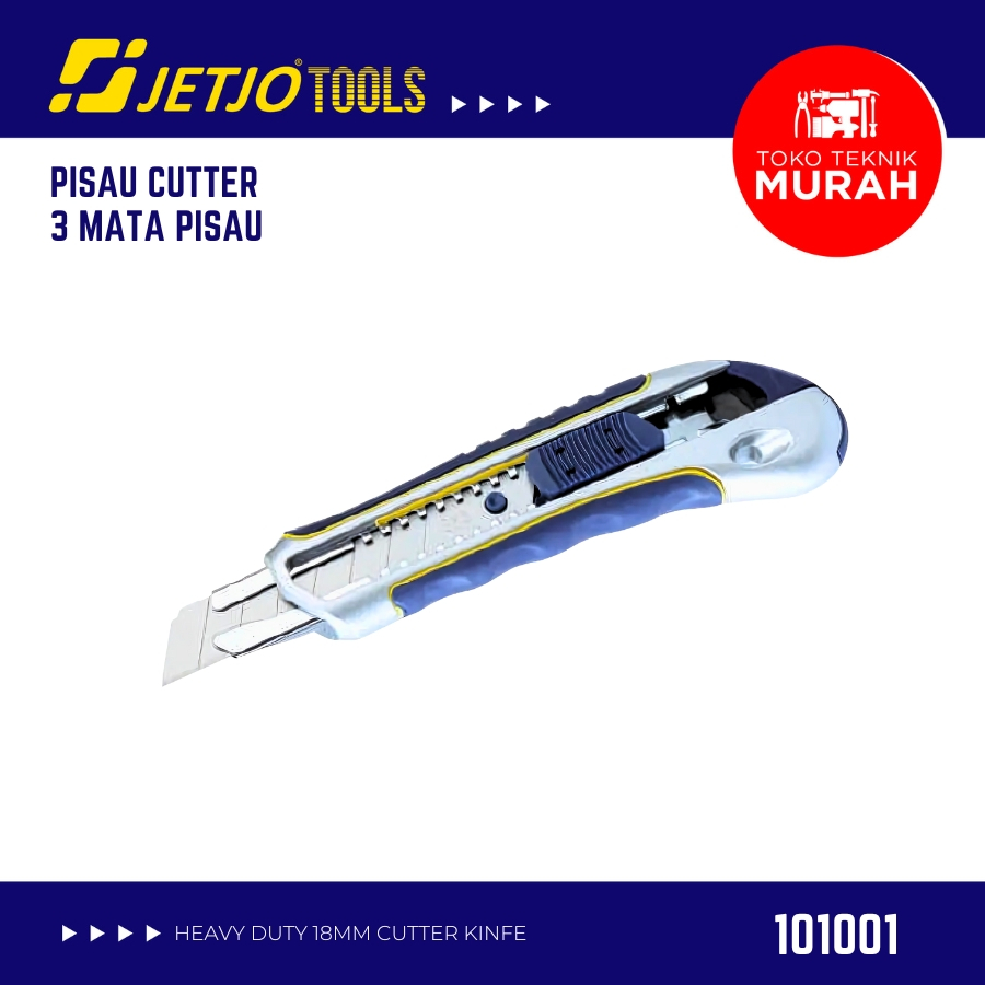 

Pisau Cutter JETJO TOOLS 101001 / Heavy Duty 18mm Zinc Case Include 3 Blades LAKONI PRO