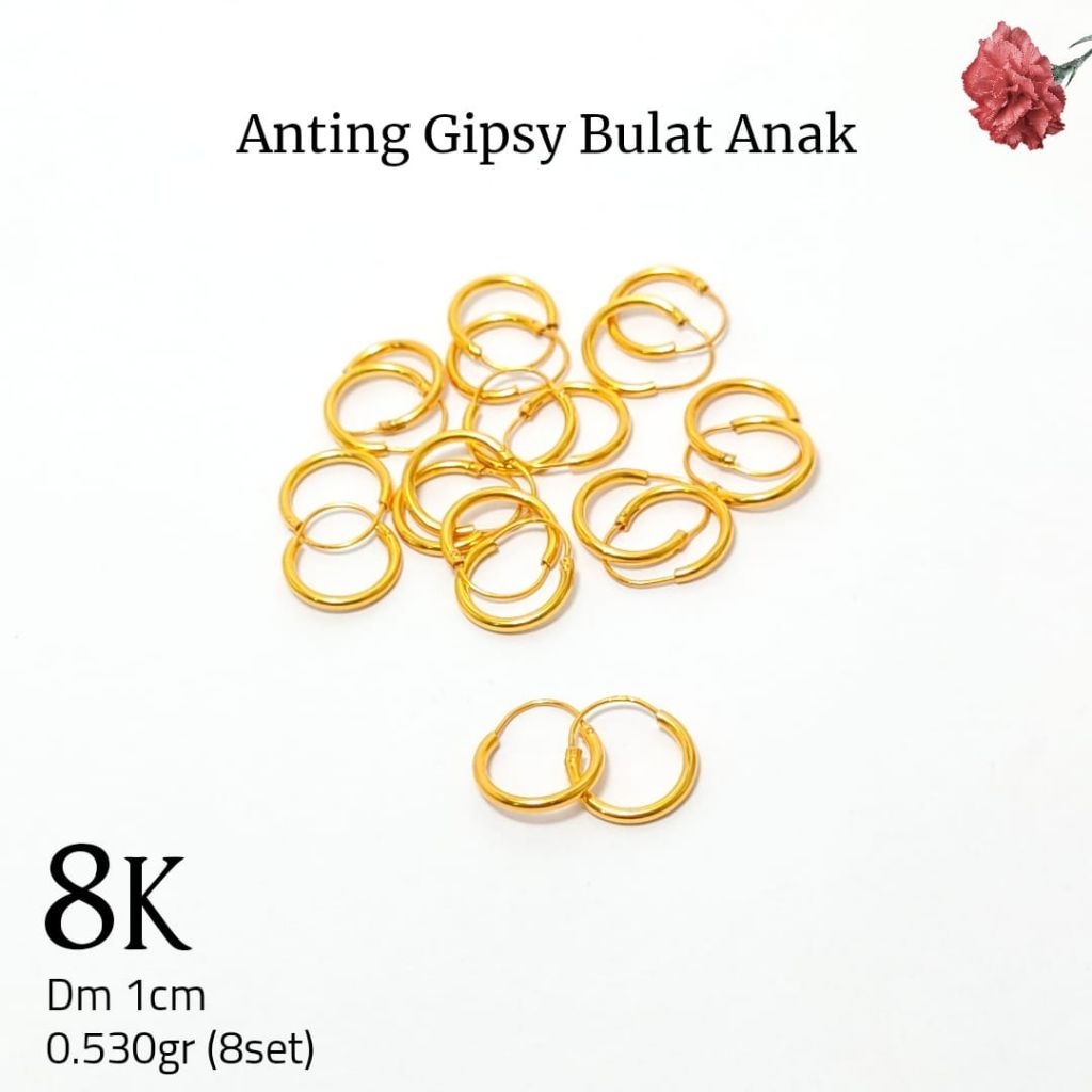 ANTING GIPSY ANAK DM 1CM 0.530g KADAR 8K