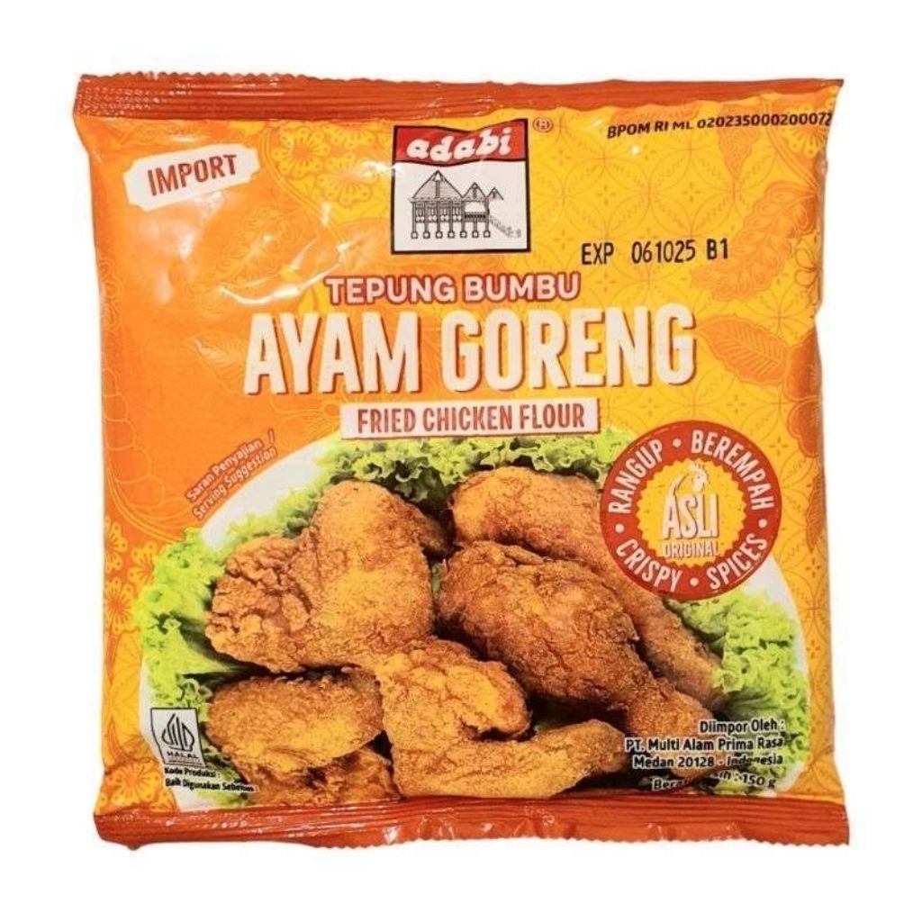 

Adabi Tepung Bumbu Ayam Goreng Rempah Asli 150gr