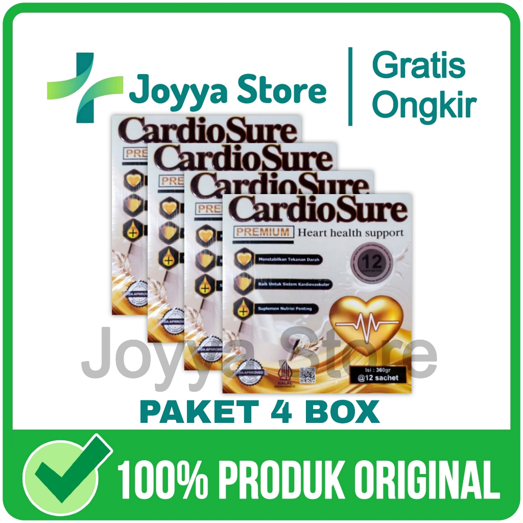 

4 Box Cardiosure Original Asli Susu Obat Hipertensi Darah Tinggi Kolesterol & Asam Urat
