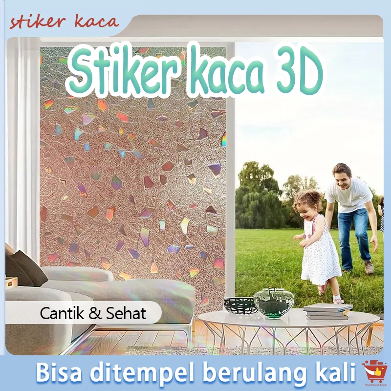 Stiker Kaca Jendela L90cm*P200cm/Stiker Kaca Premium Hologram Sunblast/MewahStiker Kaca Film Rumah/S