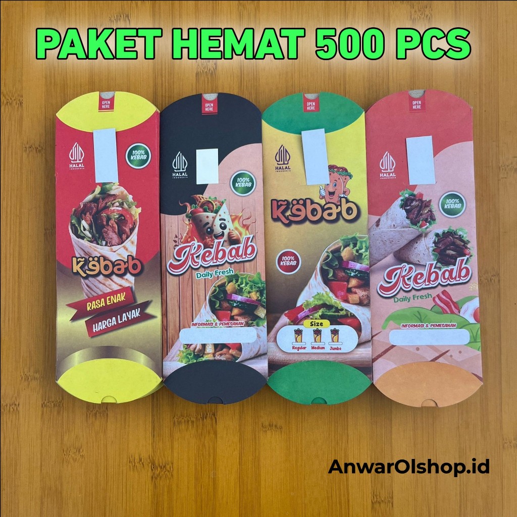 

Kertas Kebab Jumbo Ukuran 24x9 cm Isi 500 Pcs / Paket Hemat Kemasan Kebab / Dus Kebab / Wadah Kebab