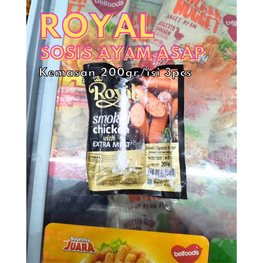 

Frozenfood BELFOODS ROYAL Smoked Chicken/Sosis Ayam Asap 200gr