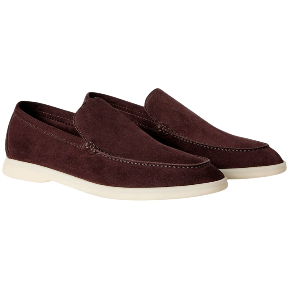 Loro piana Brown Suede Summer Walk Loafers / Sepatu Branded Original