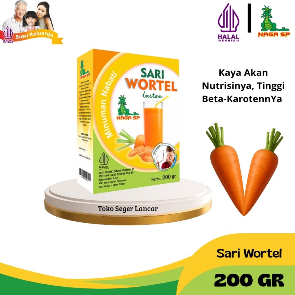 

Sari Wortel Bubuk Naga SP – Minuman Sehat Anak & Keluarga, Vitamin A Tinggi, Mata Cerah, Nafsu Makan Naik, Praktis & Enak