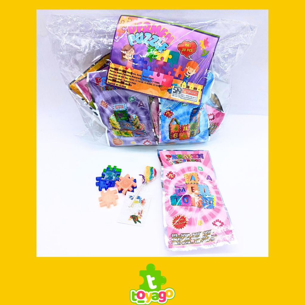 

Mainan anak permen puzzle isi 20 pcs permen rasa buah buahan + puzzle terbaru terasik grosir murah
