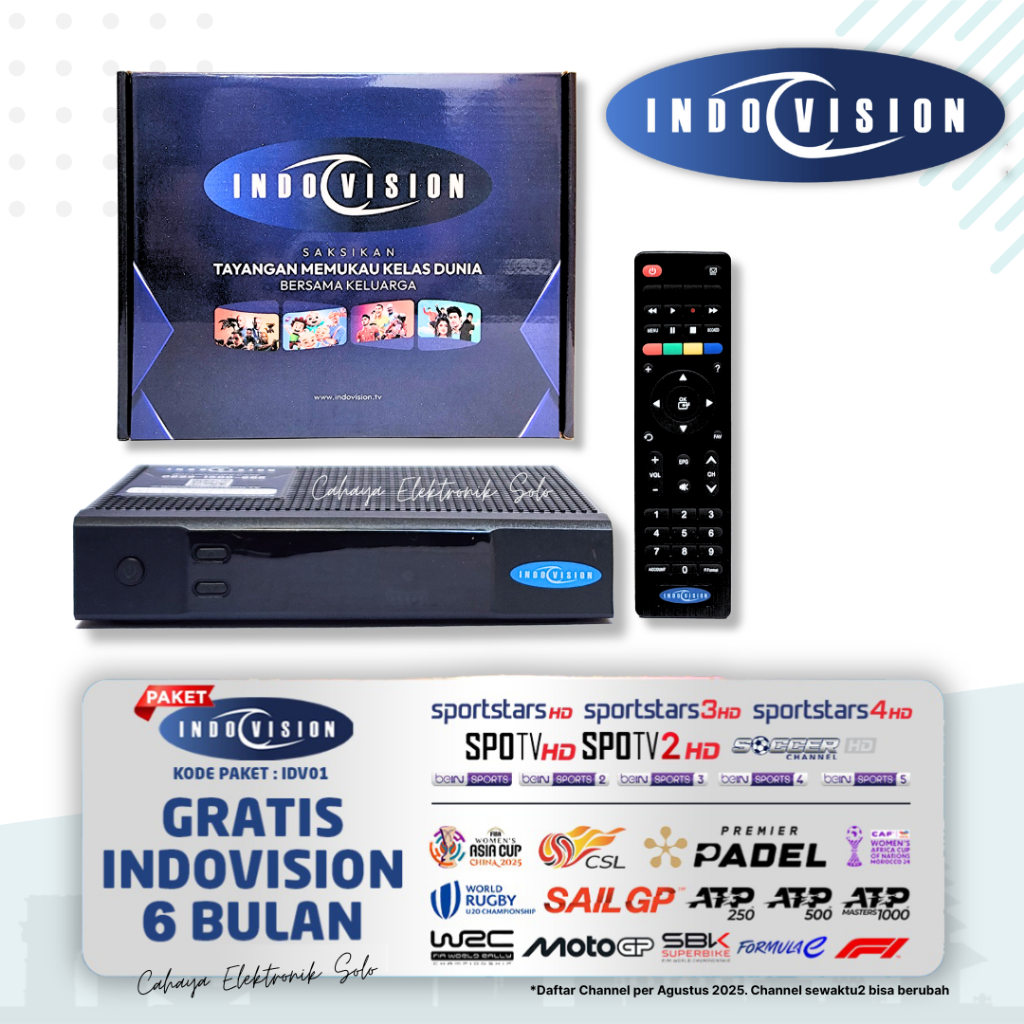 Receiver Parabola Indovision MNC Kvision Gratis 6 Bulan TV Lokal C Ku Band Measat3