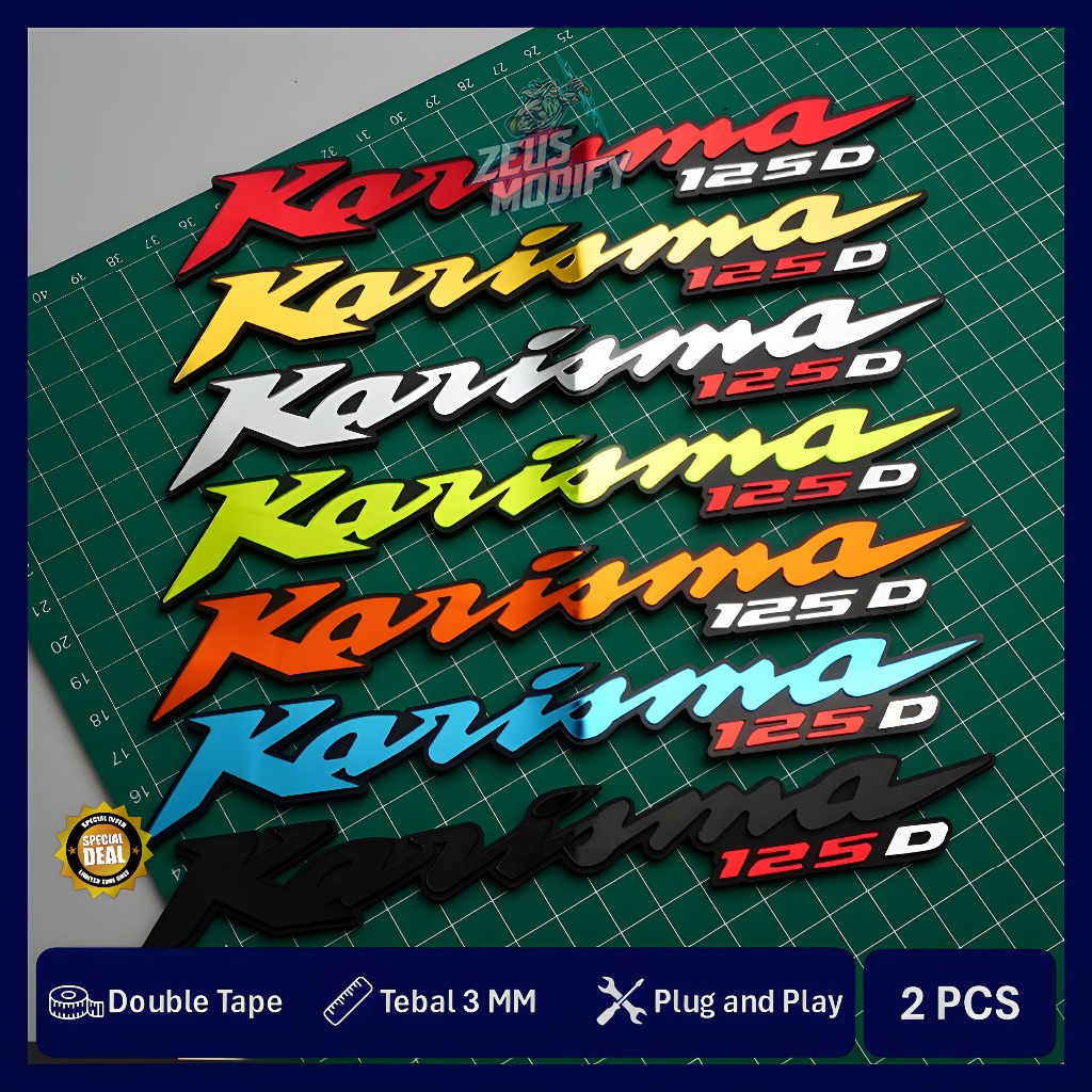 EMBLEM KARISMA 125 D AKSESORIS MOTOR KARISMA TIMBUL AKRILIK 2PCS