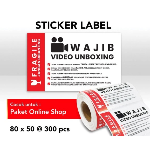 

Label Sticker Unboxing Fragile BLUEPRINT 80x50 mm isi 300