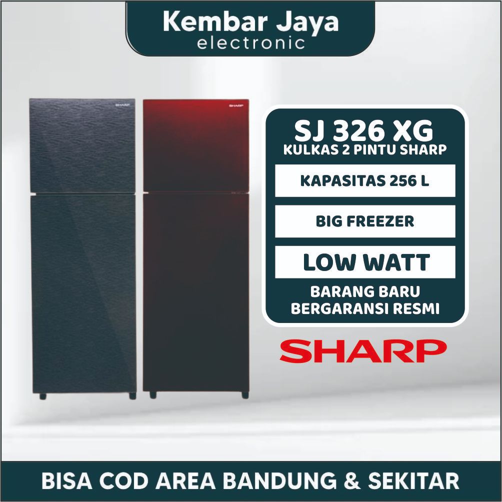 SHARP KULKAS 2 PINTU SJ-246XG / SJ-326 XG MR / MS / SJ 246 XG / SJ 326 XG LEMARI ES SJ246XG