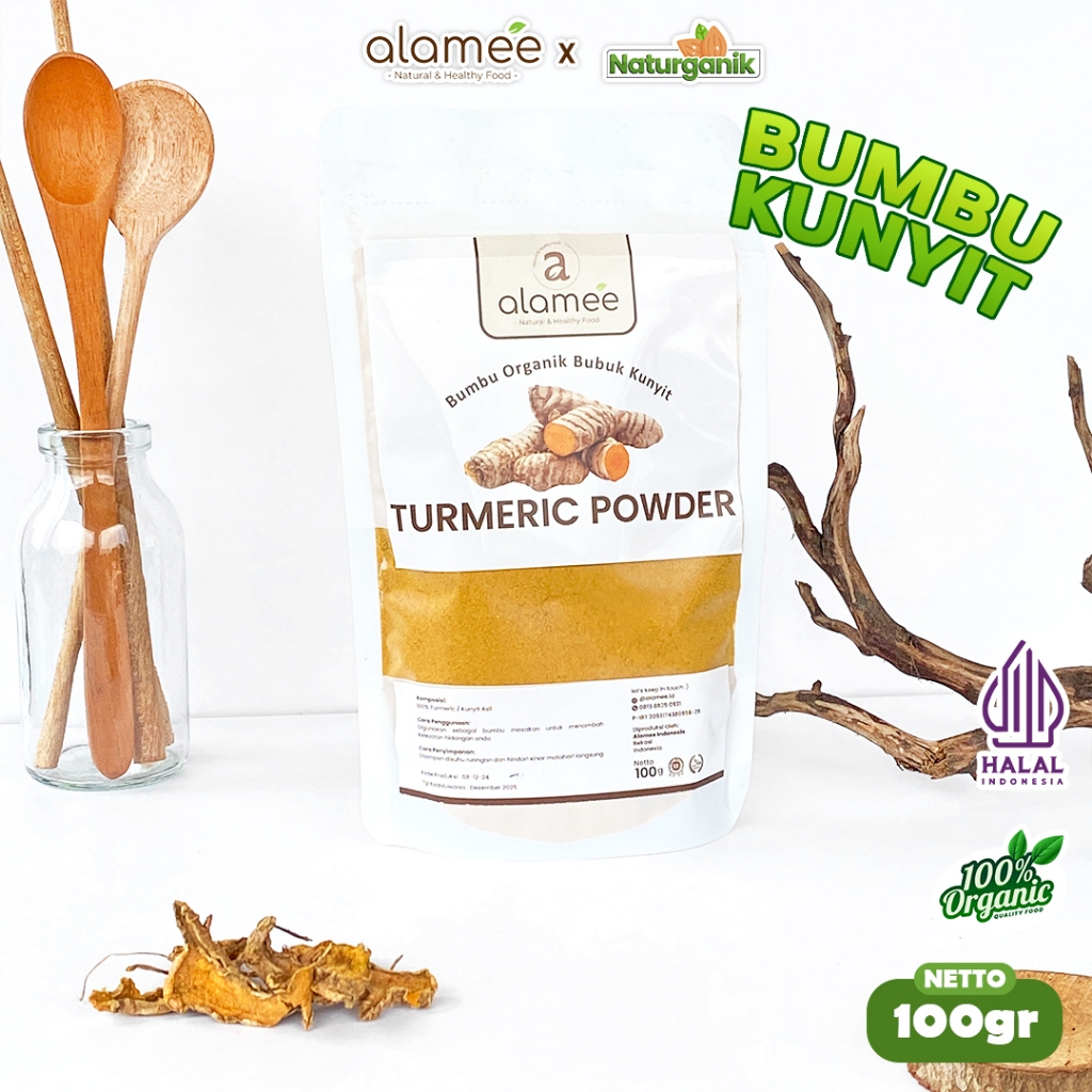 

ALAMEE Bubuk Kunyit Turmeric Powder Ground Bumbu Dapur Organik Murni Asli Seasoning 100Gr Naturganik