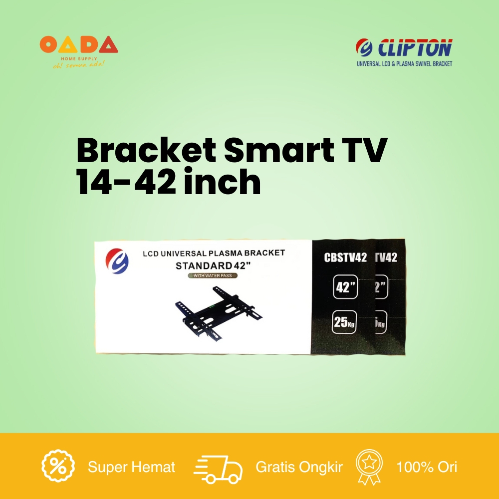 Bracket TV Standar 14" - 42" LCD LED TV Monitor Universal CLIPTON