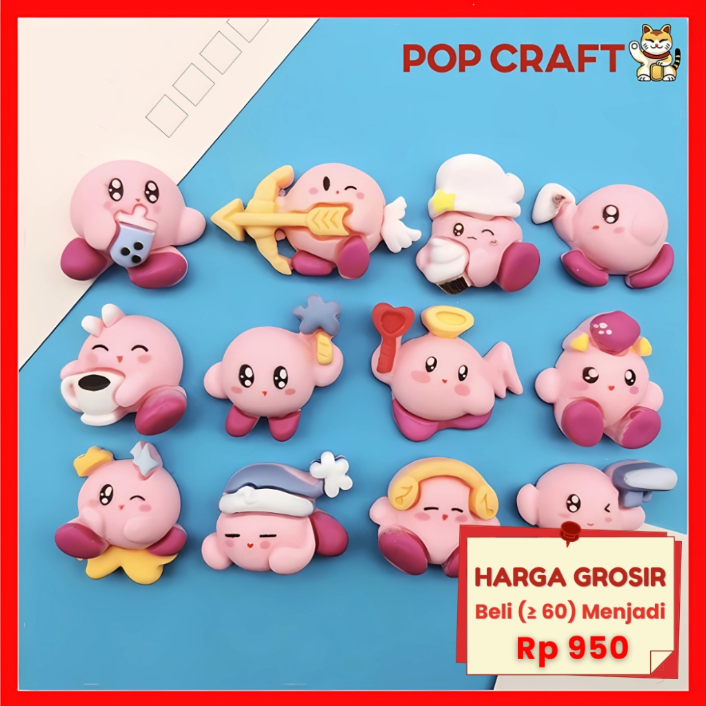 

PC Stiker 3D 1Pcs DIY Dompet Casing HP Edisi Kirby Stiker Timbul Dekorasi Stiker Timbul Kuku Nail