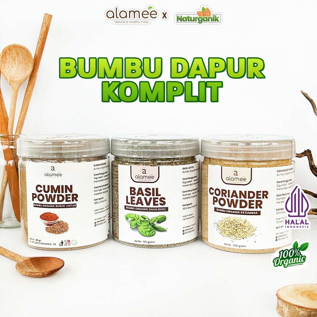 

ALAMEE Bumbu Dapur Bubuk Lengkap Toples Lada Hitam Powder Organik Siap Pakai Organik Naturganik