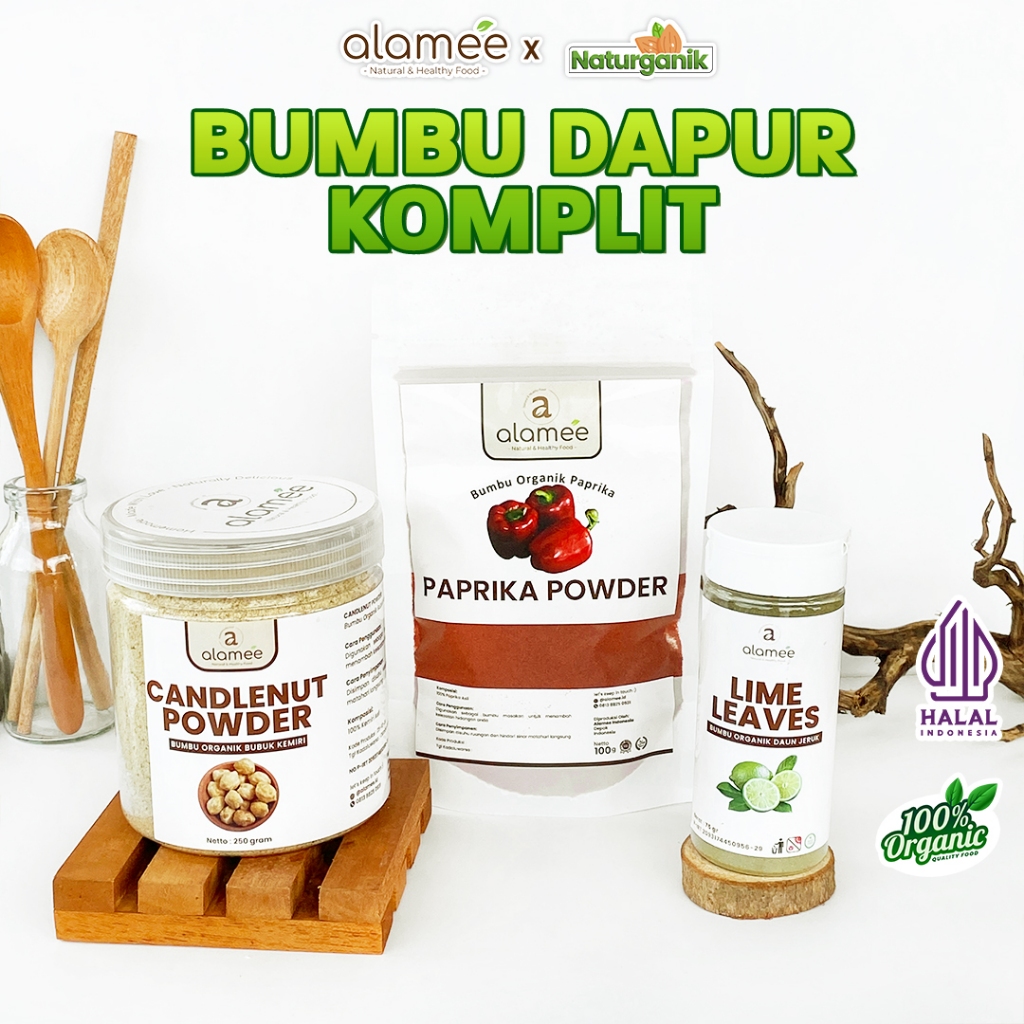 

ALAMEE Bumbu Dapur Bubuk Lengkap Bawang Merah Jahe Paprika Kemiri Bombay Ginger Organik Naturganik