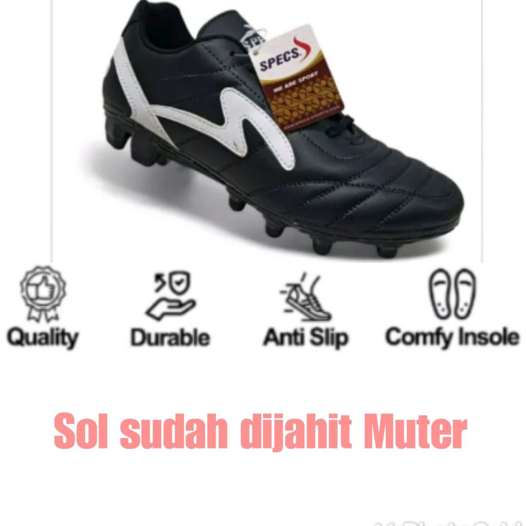 sepatu bola kulit asli specs sol sudah dijahit muter
