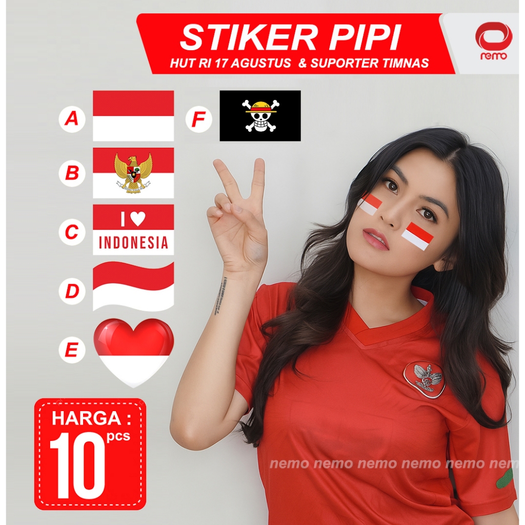 

CEK Deskripsi / Stiker Pipi 17 Agustus an Bendera Indonesia HUT RI & suporter timnas Merah Putih sudah cutting Mesin