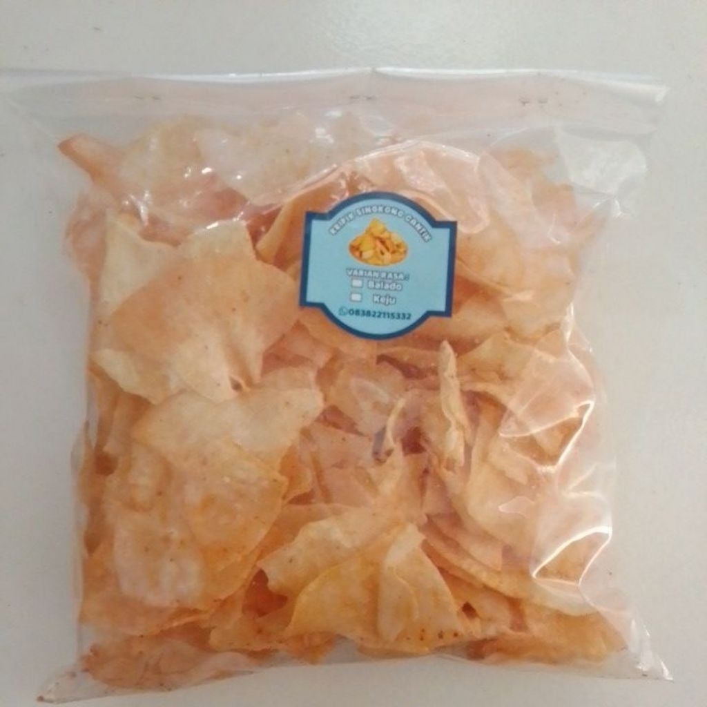 

Keripik singkong balado pedas 200 grm