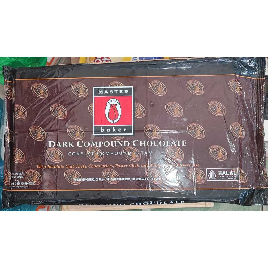 

Tulip Dark Compound Chocolate Coklat Compound Hitam 5000 Gr / 5 Kg