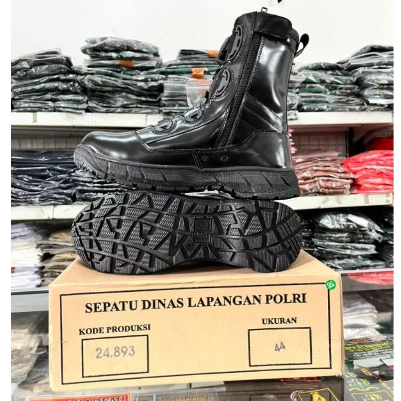 SEPATU PDL JATAH POLRI TALI PUTAR+RESLETING.