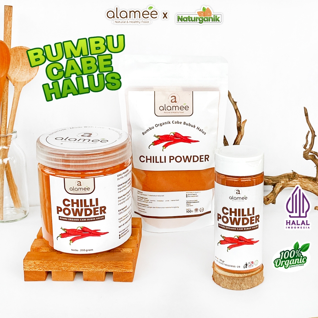 

ALAMEE Cabe Bubuk Halus Chilli Powder Chili Cabai Asli Seasoning Bumbu Dapur Organik Naturganik