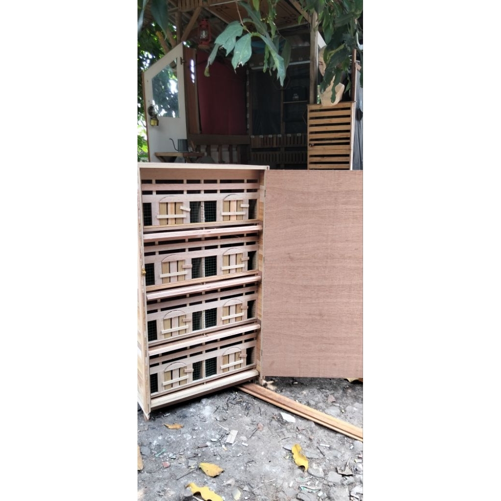 kandang merpati 8 pintu model lemari