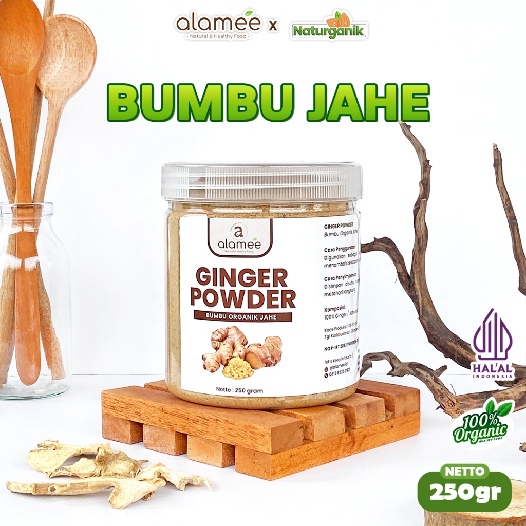 

ALAMEE Bubuk Jahe Putih Bumbu Dapur Instan Ginger Powder Minuman Herbal 250 Gram Organik Naturganik