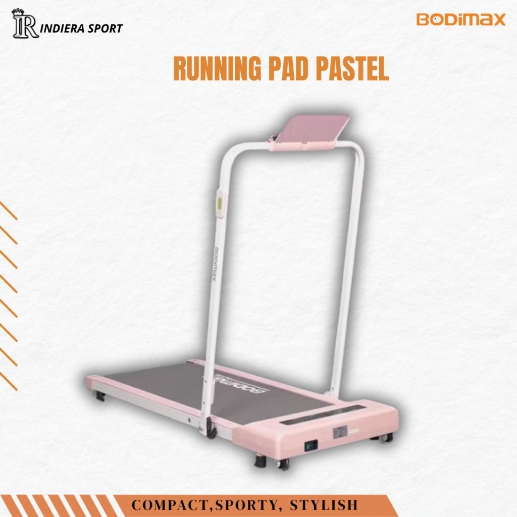 BODIMAX RUNNING PAD PASTEL PINK / Treadmil / Running Pad / Walking Pad / Alat Olahraga / Fitnes Gym
